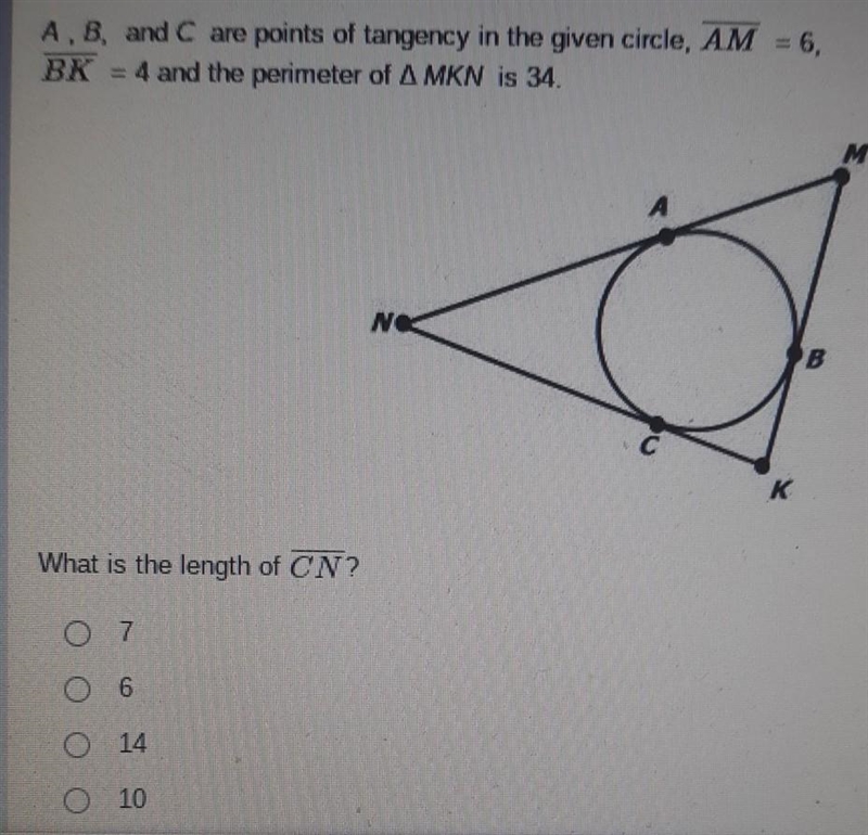 REPOST!!!!!! 20 POINTS!!!!!! A, B, and C are points of tangency in the given Circle-example-1