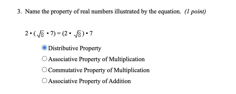 Name the property of real numbers illustrated by the equation.-example-1