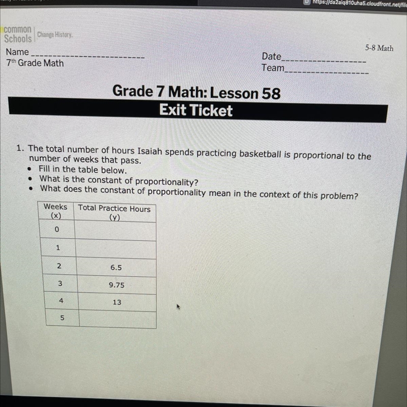 What is the constant of proportionality? What does the constant of proportionality-example-1