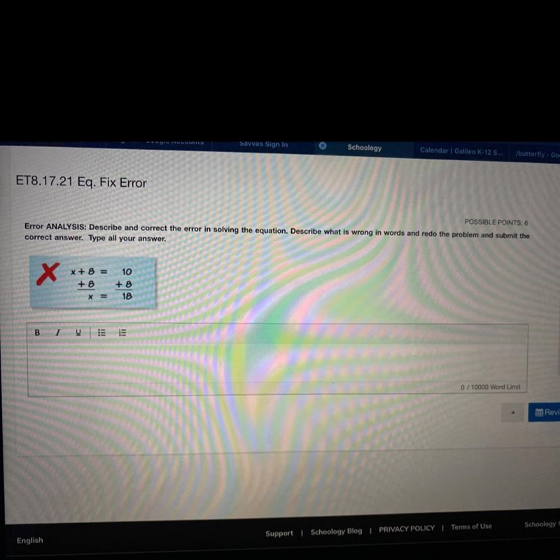 Error Analysis: Describe and correct the error in solving the equation-example-1