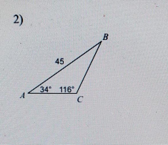 Solve each triangle. Round your answers to the nearest tenth. ​-example-1