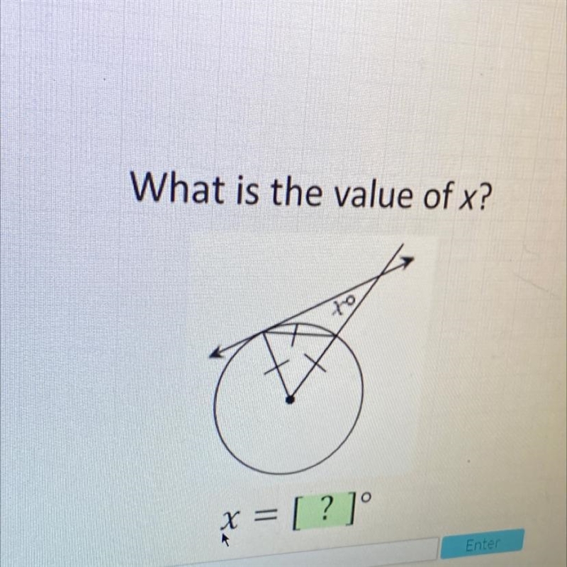 What is the value of x? x = [? ]° Enter-example-1