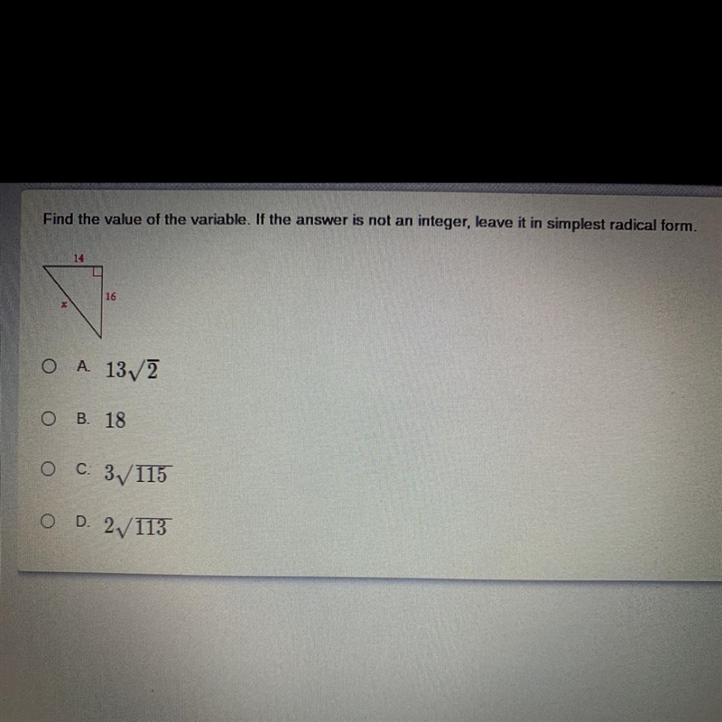 Find the value of the variable. If the answer is not an integer leave it in simplest-example-1