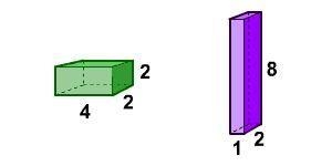 Which of the rectangular boxes shown has the greater volume? A. The green box. B. The-example-1