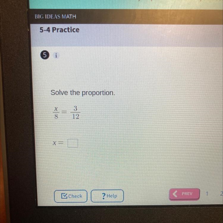 X/8 = 3/12 what does x equal ?-example-1