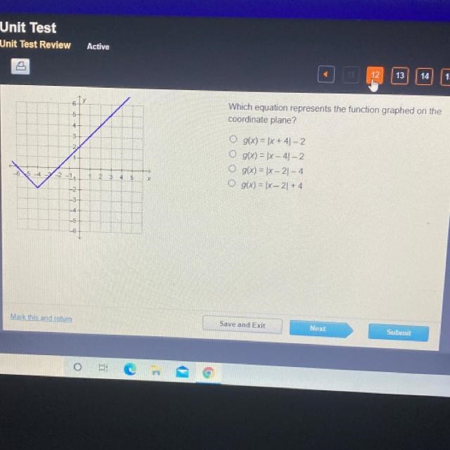 Please help ASAP Which equation represents the function graphed on the coordinate-example-1