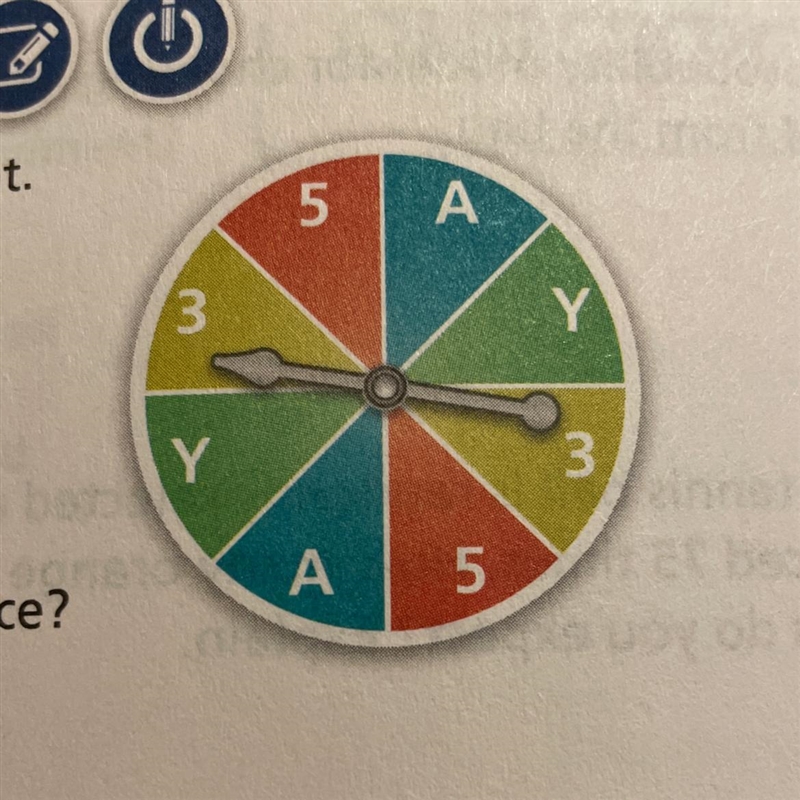 7. Murray spins the pointer of the spinner shown at the right a. What is the sample-example-1