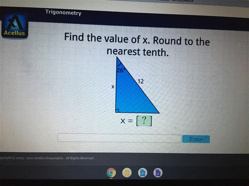 Find the value of x. Round to the nearest tenth-example-1