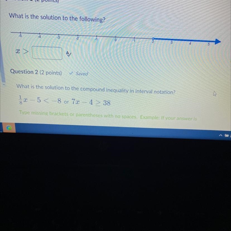 What is the solution to the following ? x>-example-1