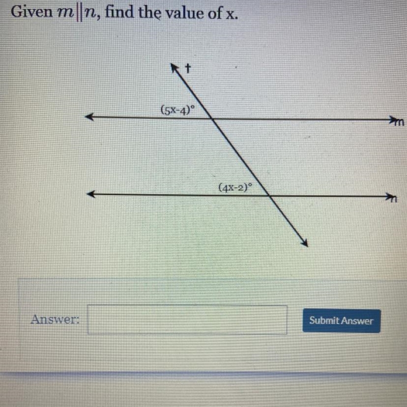 Given m||n, find the value of x , please help me I don't understand , I'm stressed-example-1