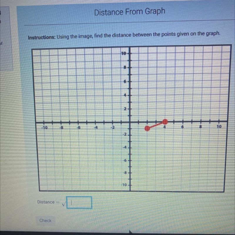 Find the distance that the points is given on the graph ?-example-1