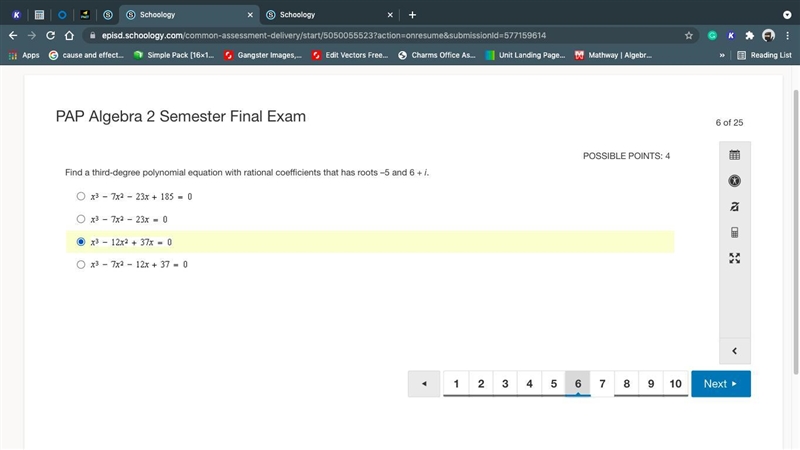 Find a third-degree polynomial equation with rational coefficients that has roots-example-1