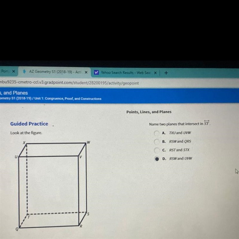 Need help with find the two planes that intersect in ST-example-1