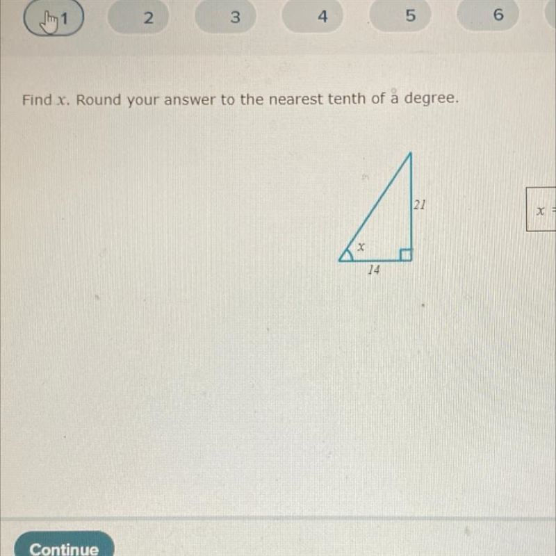 Find x. Round your answer to the nearest tenth of a degree and show work.-example-1