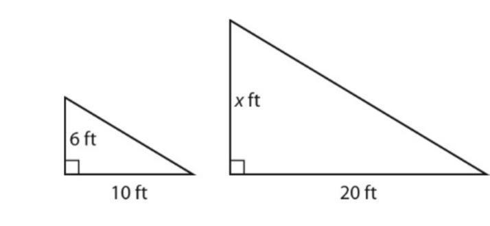 This figure shows two similar triangles. Which is the value of x. A) 2 B) 4 C) 6-example-1