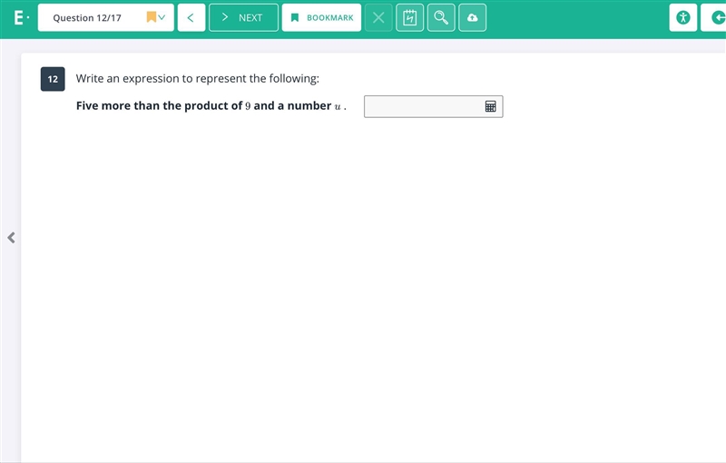 Write an expression to represent the following:-example-1