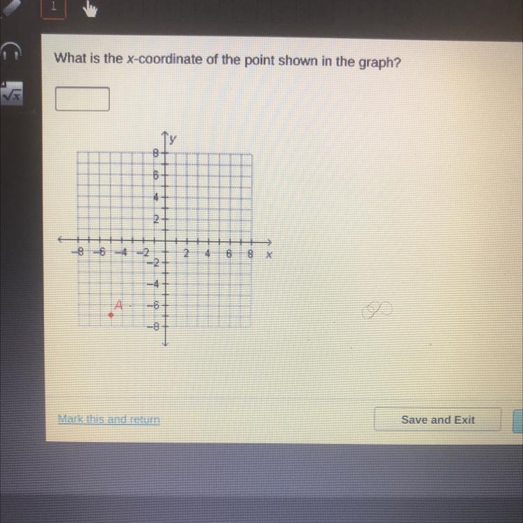 Which is the x coordinate of the point on the graph ?-example-1