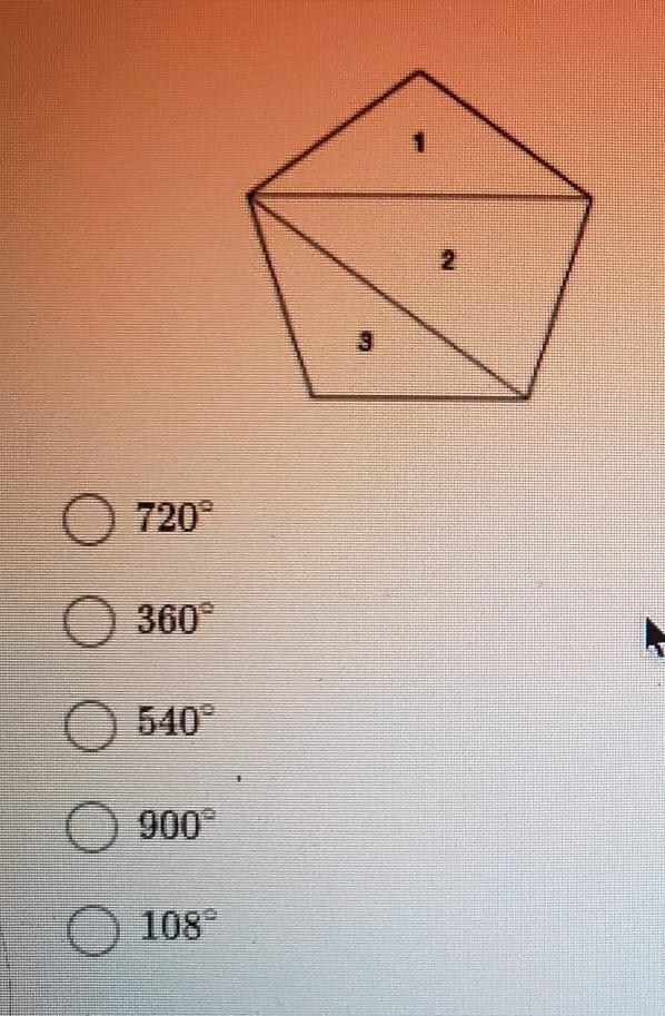 Apply the Triangle Sum Theorem to find the sum of the angles in the pentagon. A pentagon-example-1