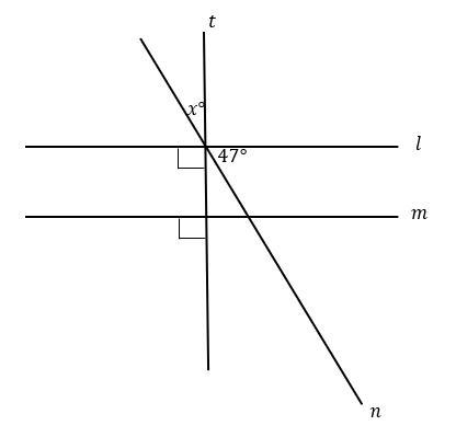 In the diagram below, what is the value of x? A.57 B.53° C.43° D.90°-example-1