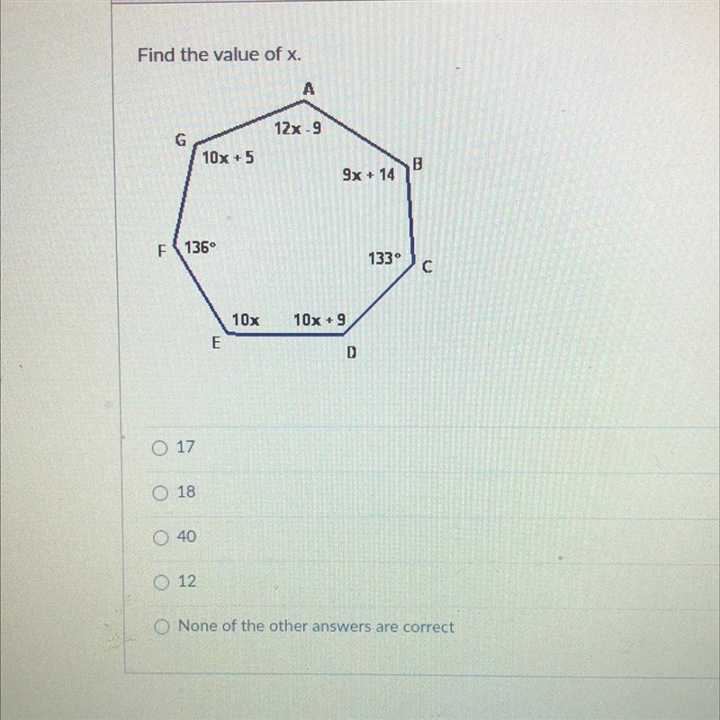 Fine the Value of x?-example-1