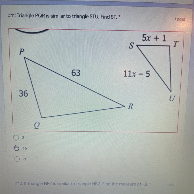 Find the value of ST:-example-1