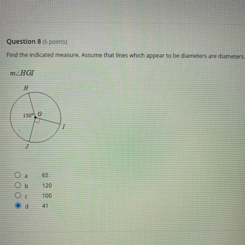 Find the indicated measure. Assume that lines which appear to be diameters are diameters-example-1