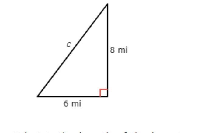 What is the length of the hypotenuse-example-1