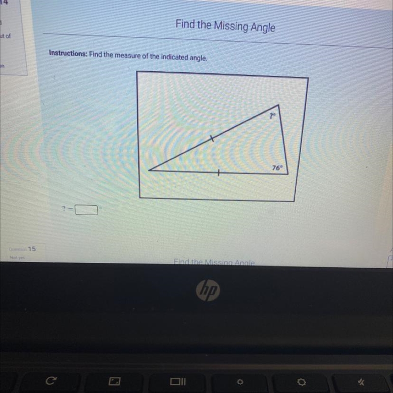 Find the measure of the indicated angle.-example-1