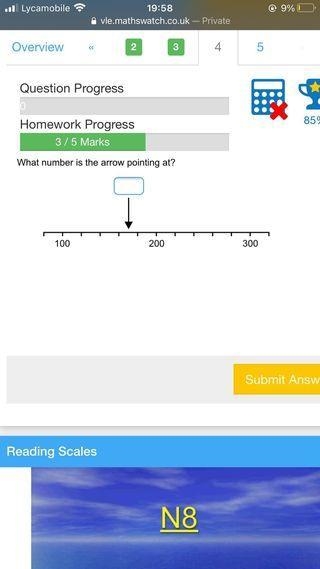 PLEASE HELP !! what is the arrow pointing at? 100, 200, 300.-example-1