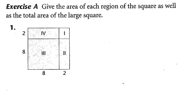 Give the area of each region of the square as well as the total area of the large-example-1