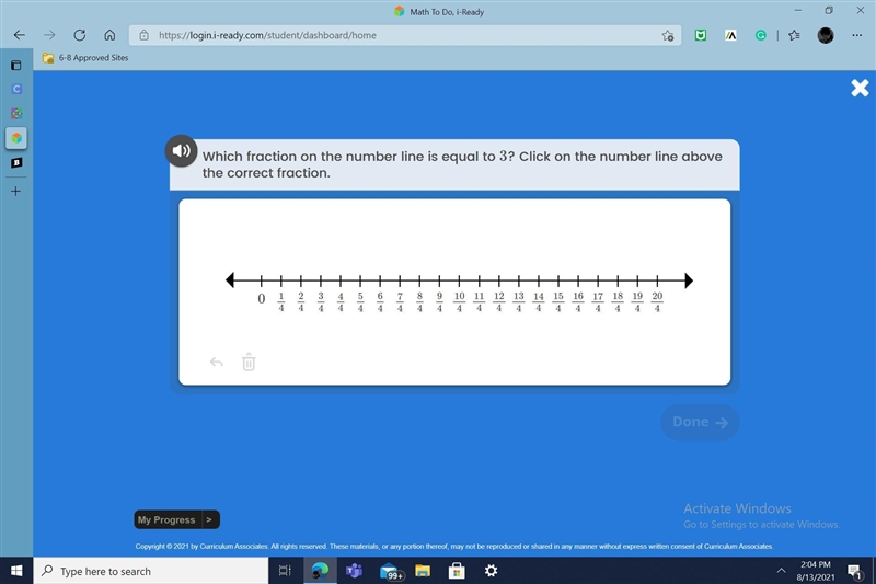 Which fraction on number lin is equal to 3-example-1