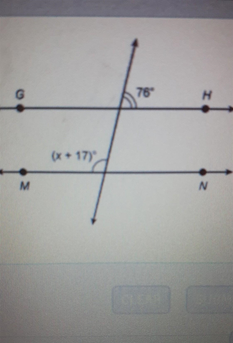 Line GH parallel to line MN. Which is the value of x?​-example-1