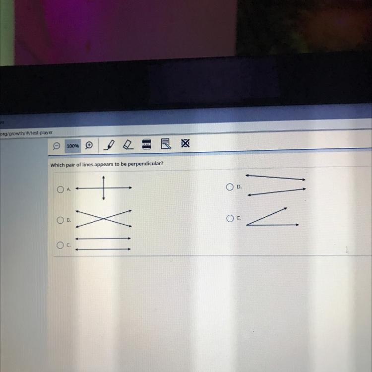 Which pair of lines appears to be perpendicular? ОА. +XI B-example-1