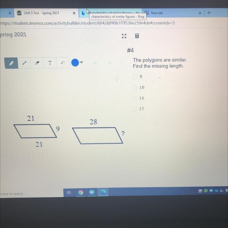 The polygons are similar find the missing length-example-1