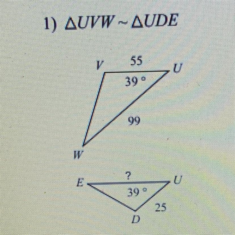 Find the missing Length. The triangle in each pair are similar-example-1