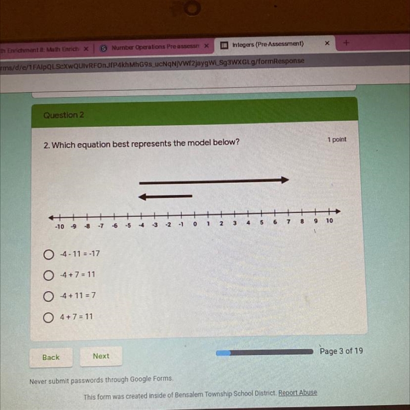 Which equation best represents the model below?-example-1