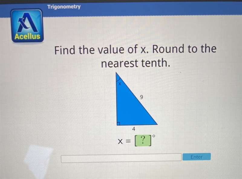 Find the value of x. round to the nearest tenth.-example-1