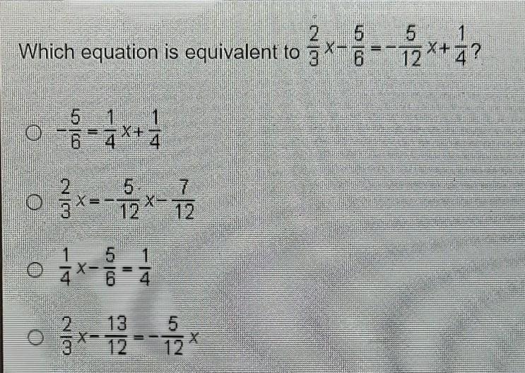 Which equation is equivalent to 6 12 X+4?​-example-1