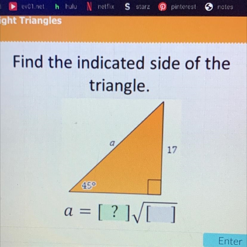 !!! find the indicated side of the triangle PLZ HELP-example-1