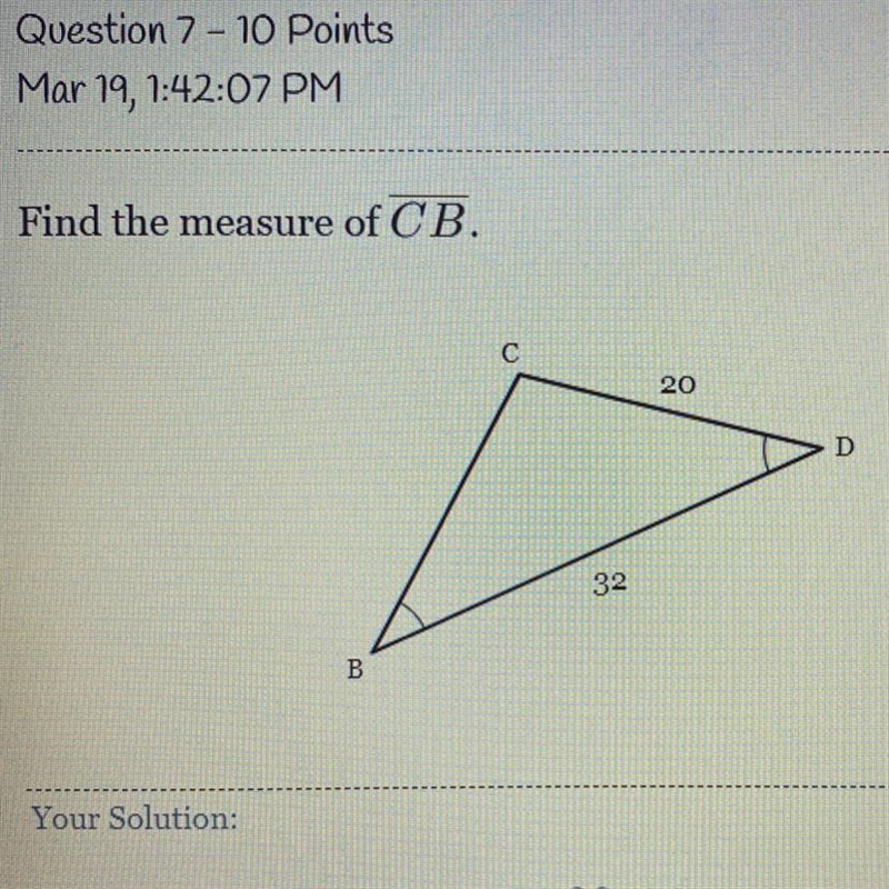 Find the measure of CB.-example-1