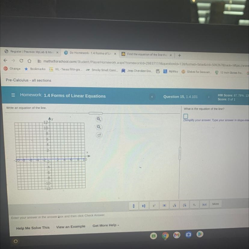 Write an equation of the line. What is the equation of the line?-example-1