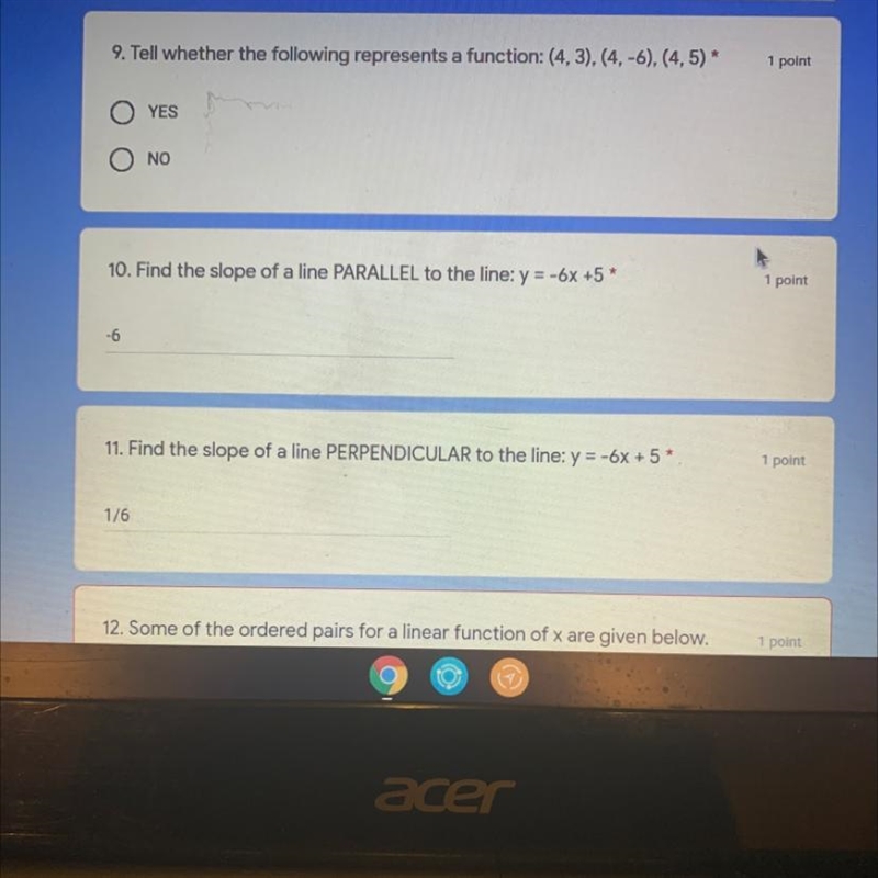 Can someone tell me what number 9 is yes or no-example-1