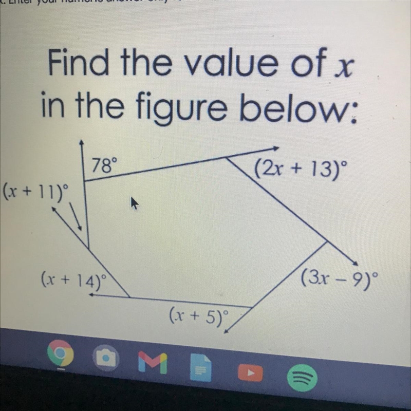 Find the value of x in the figure below-example-1