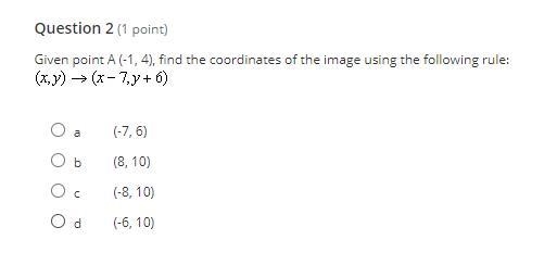 Given point A (-1, 4), find the coordinates of the image using the following rule-example-1