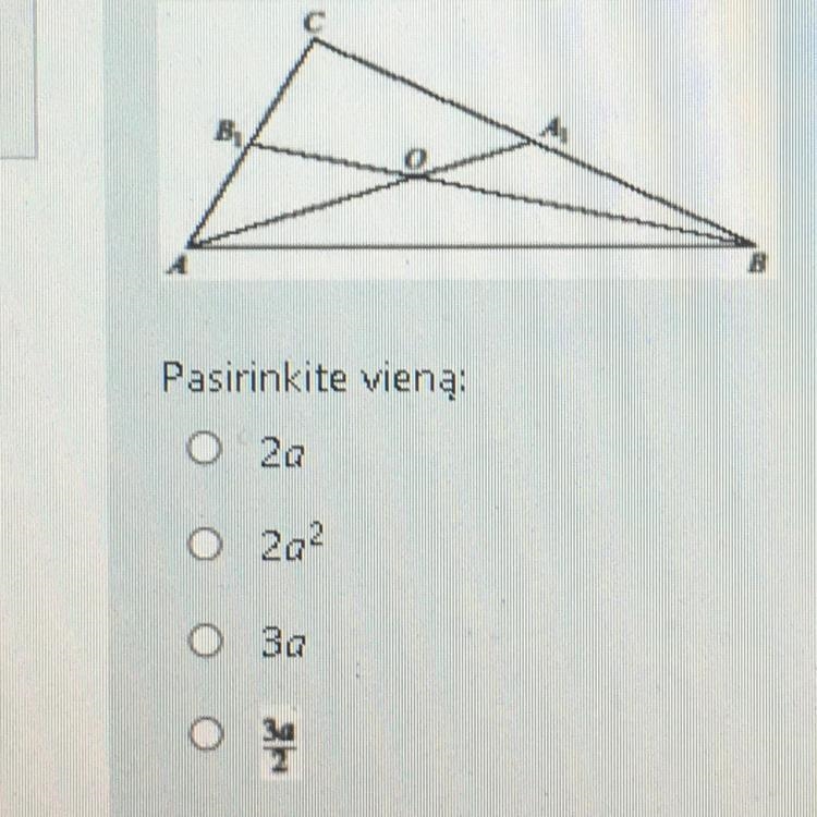 In the triangle ABC are drawn two sides of it, BB1 and AA1. Those half-edges intersect-example-1