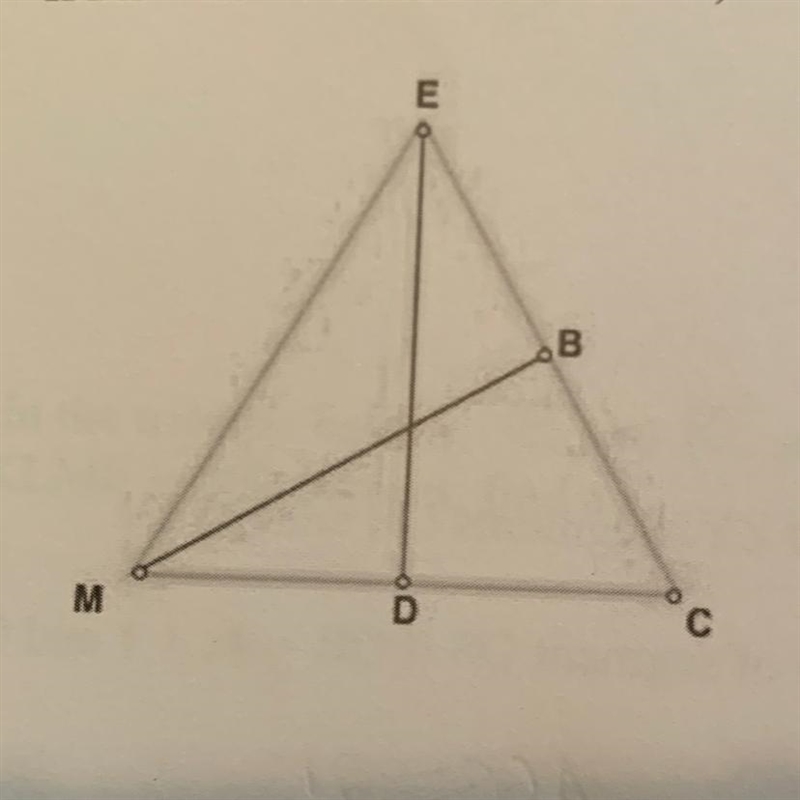 2. In equilateral triangle CME, MB is an altitude and DE is an angle bisector. If-example-1