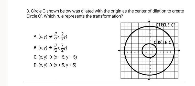 circle c shown below was dilated with the origin as the center of dilation to create-example-1