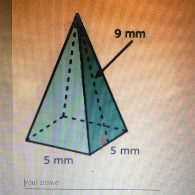 Jada is using a pyramid-shaped piece of foam with the dimensions shown below for a-example-1