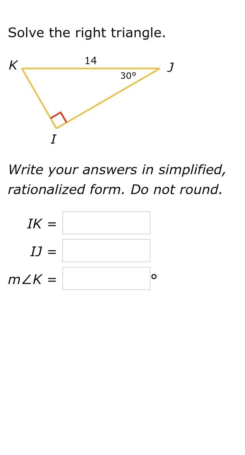 PLEASE HELP !!!! solve the right triangle​-example-1