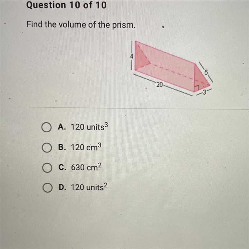 What is the volume of the prism below?-example-1